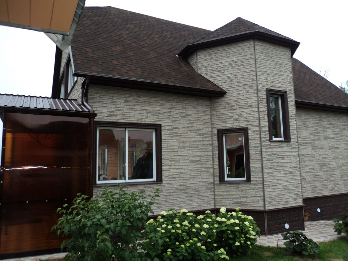 Мягкая черепица для фасада