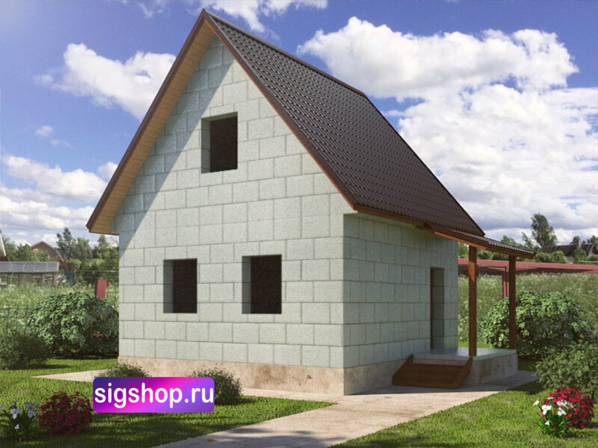 Проекты дачных домов из пеноблоков 6х6