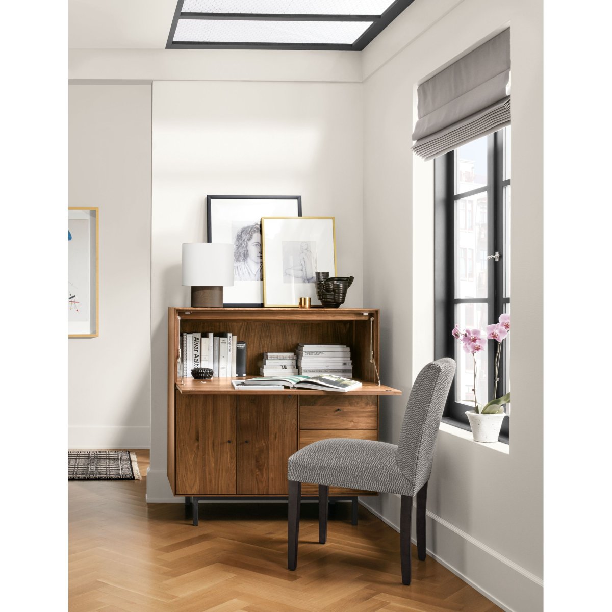 Современная мебель полки из дерева и металла для домашнего кабинета