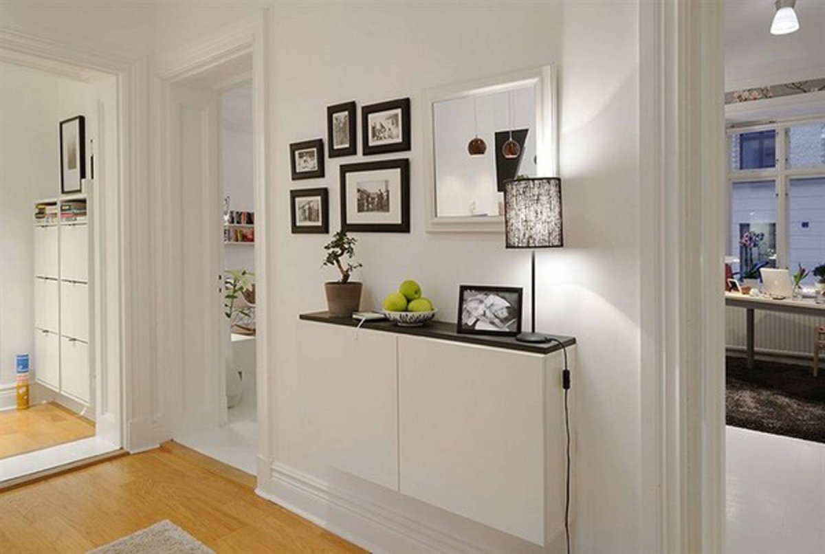 Консоль икеа белая в прихожей