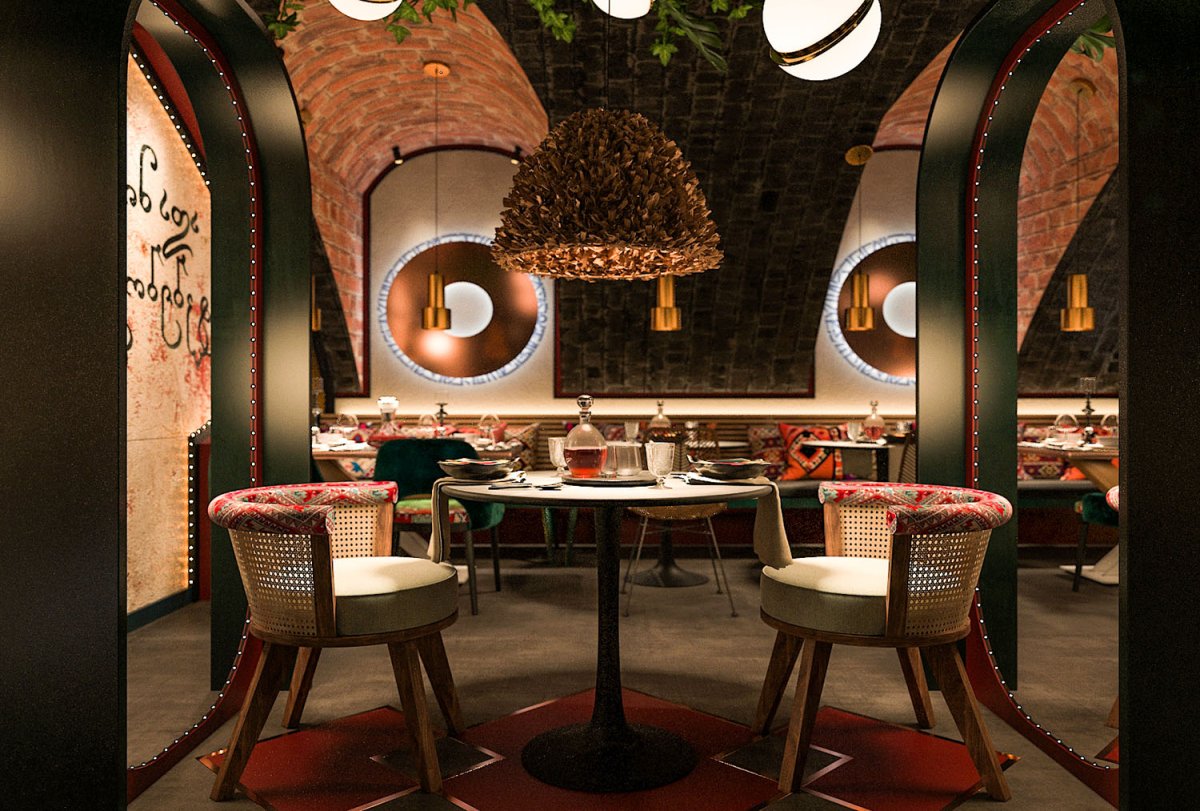 Грузия национальный интерьер кафе