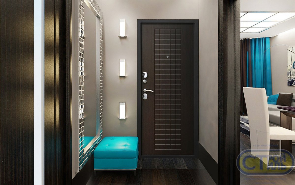 Серые стены темный пол