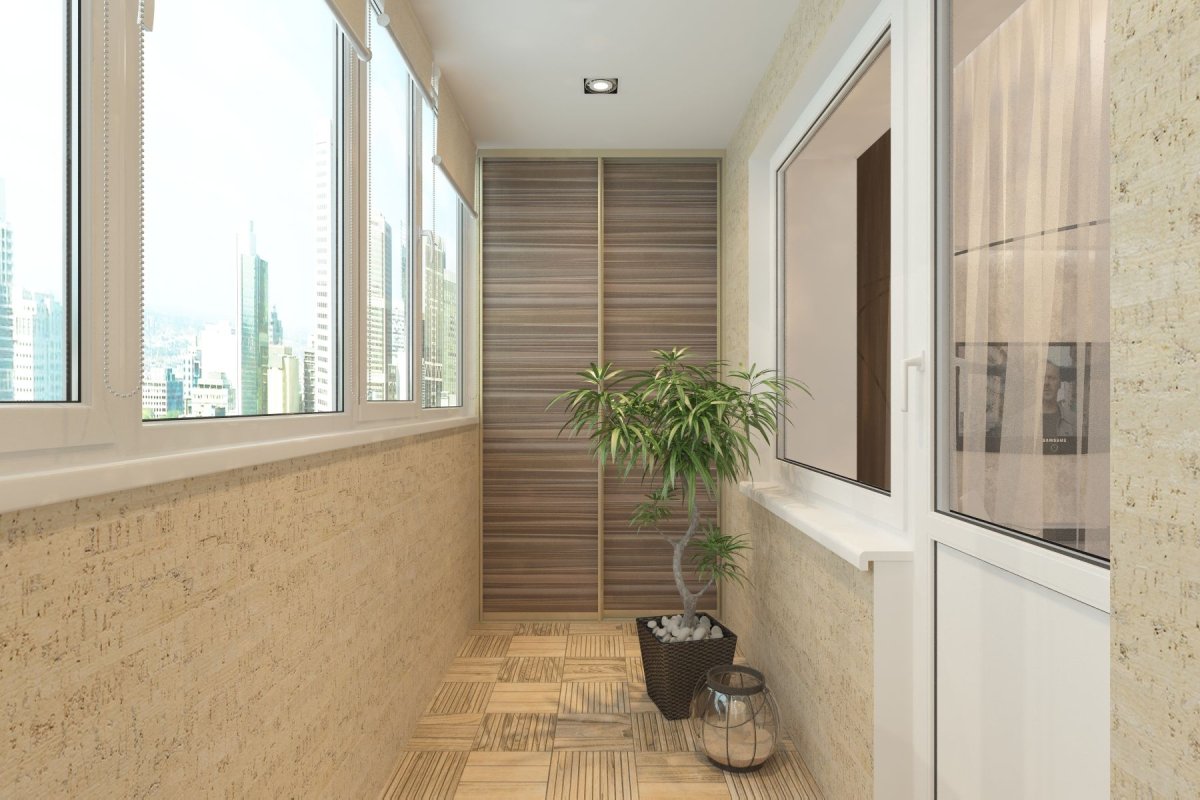 Отделка балкона ламинатом