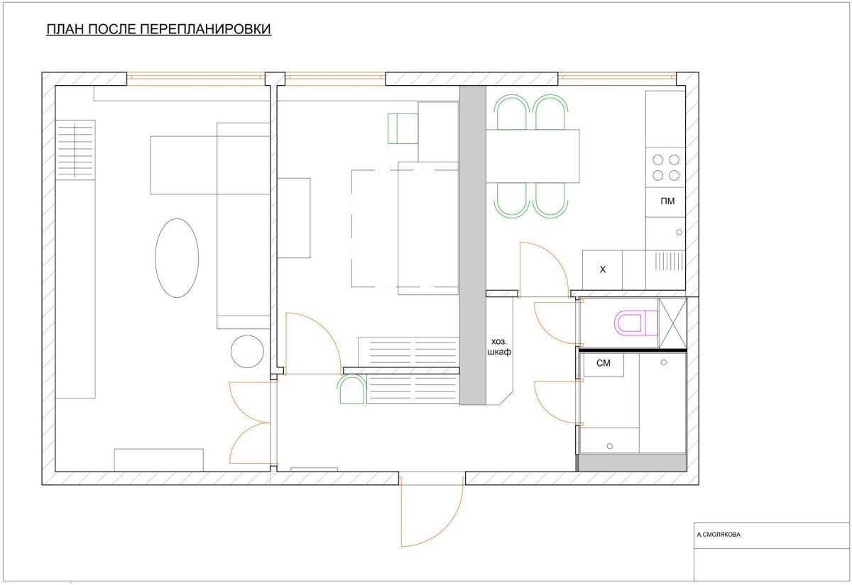 Интерьер трехкомнатной хрущевки