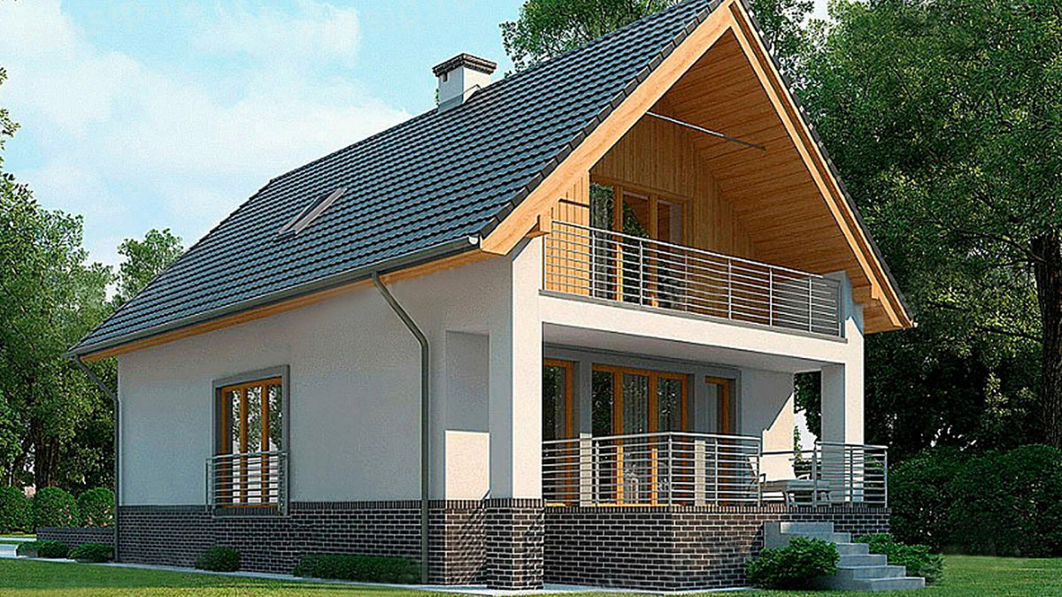 Дом с мансардой и террасой 120кв