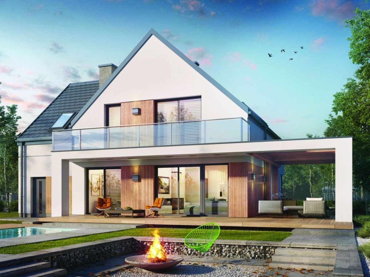 Современные дома с мансардой