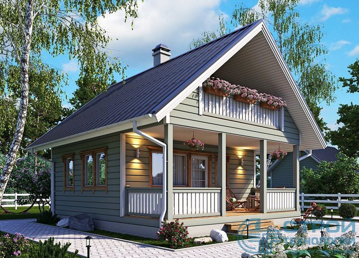 Дом 80 кв м с мансардой и террасой