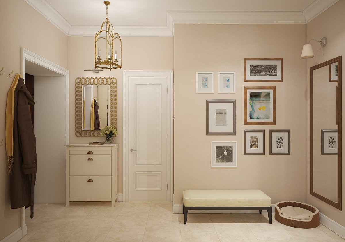 Зеркало с пуфиком в прихожую