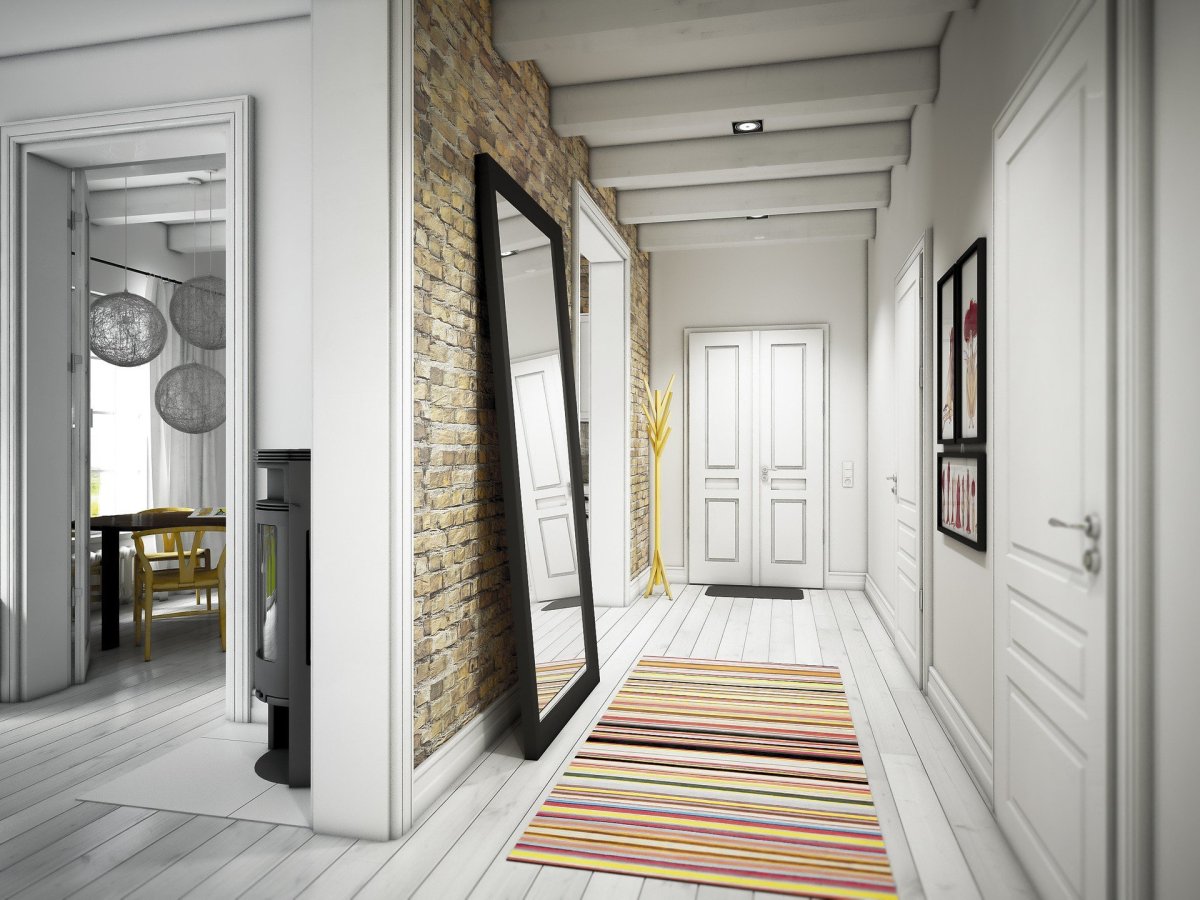 Интерьер прихожей длинный коридор