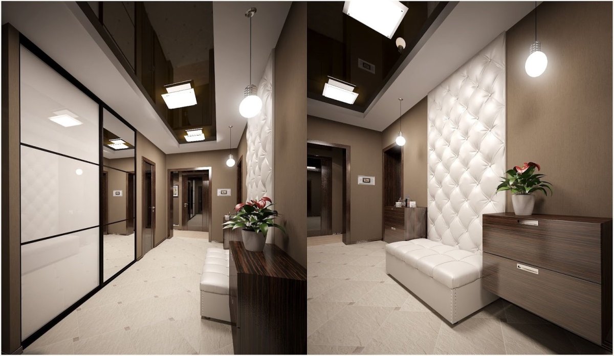 Зеркальная прихожая для узкого коридора