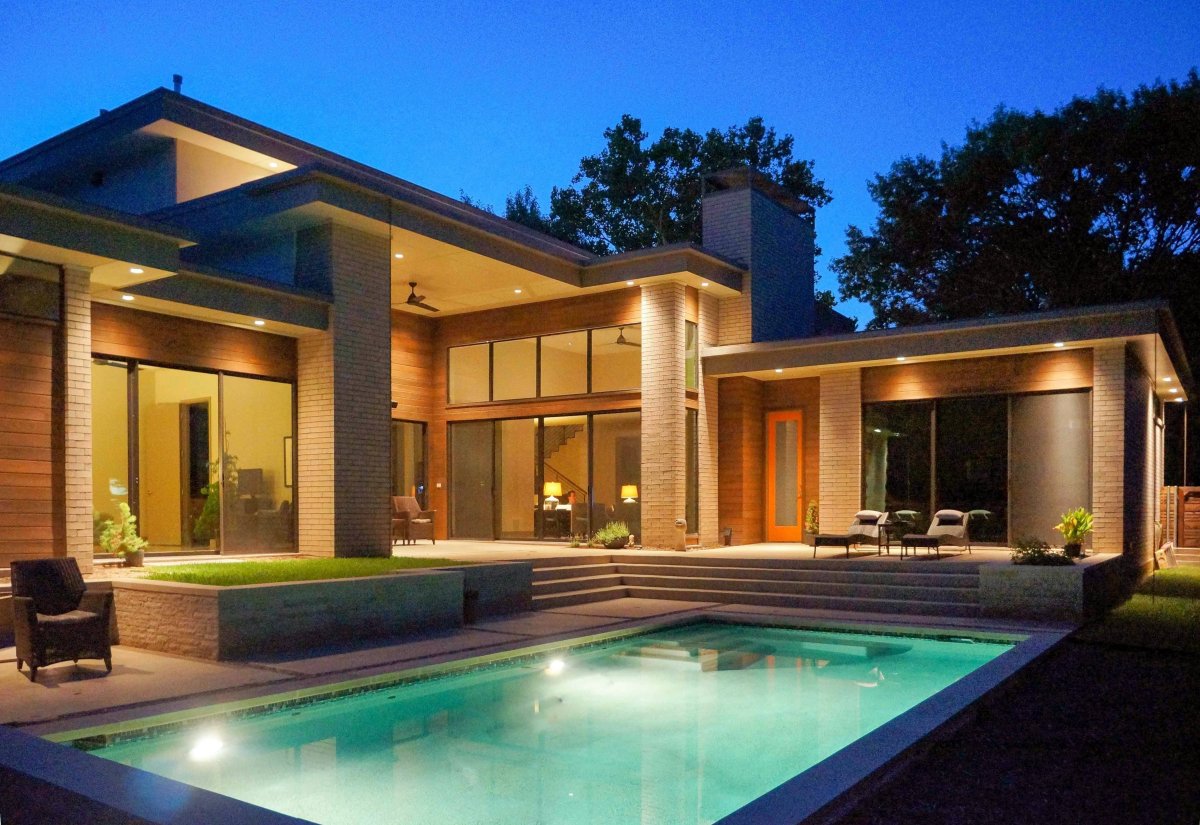 Дом с бассейном 3д