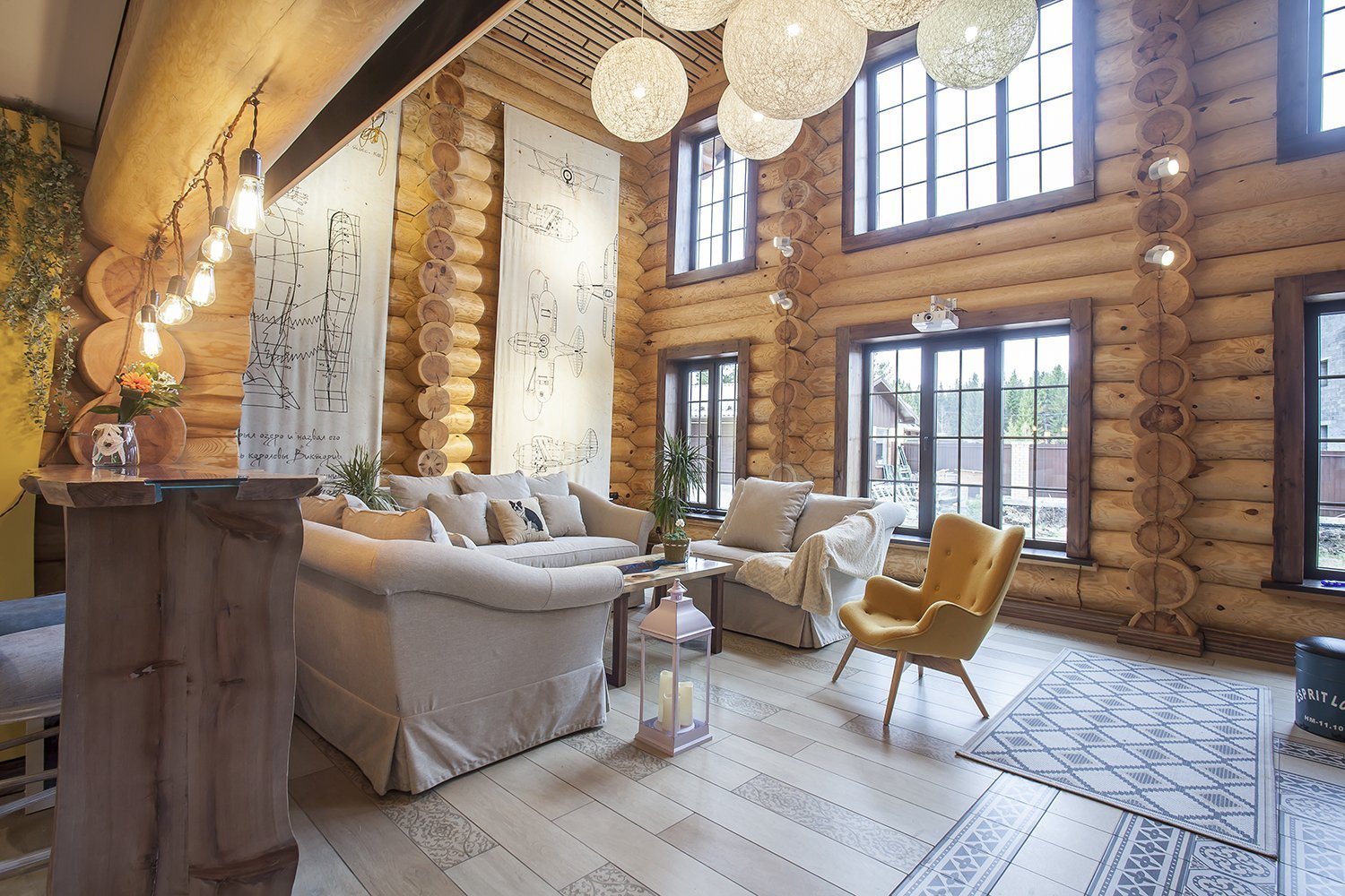 Дизайн срубов домов - современные стили дизайнов комнат в деревянном доме