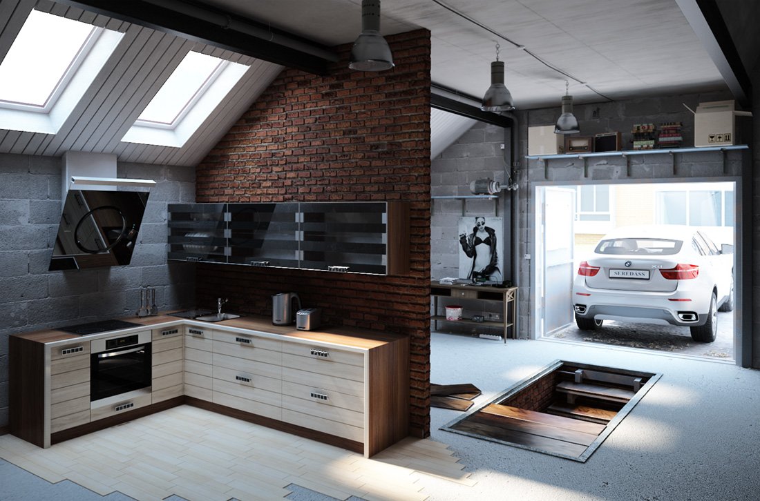 Проект гаража с кладовкой на 50 м² | Архитектурное бюро Dom4M в Украине | Компания ДОМ4М в Украине
