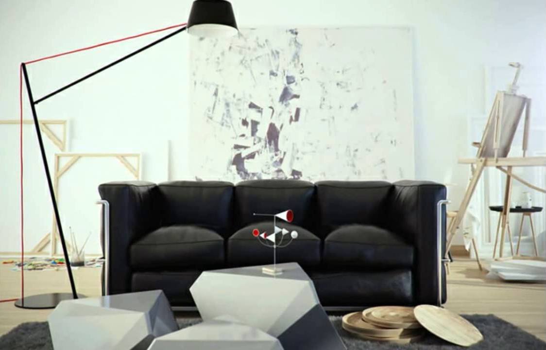 Диван с торшером в интерьере