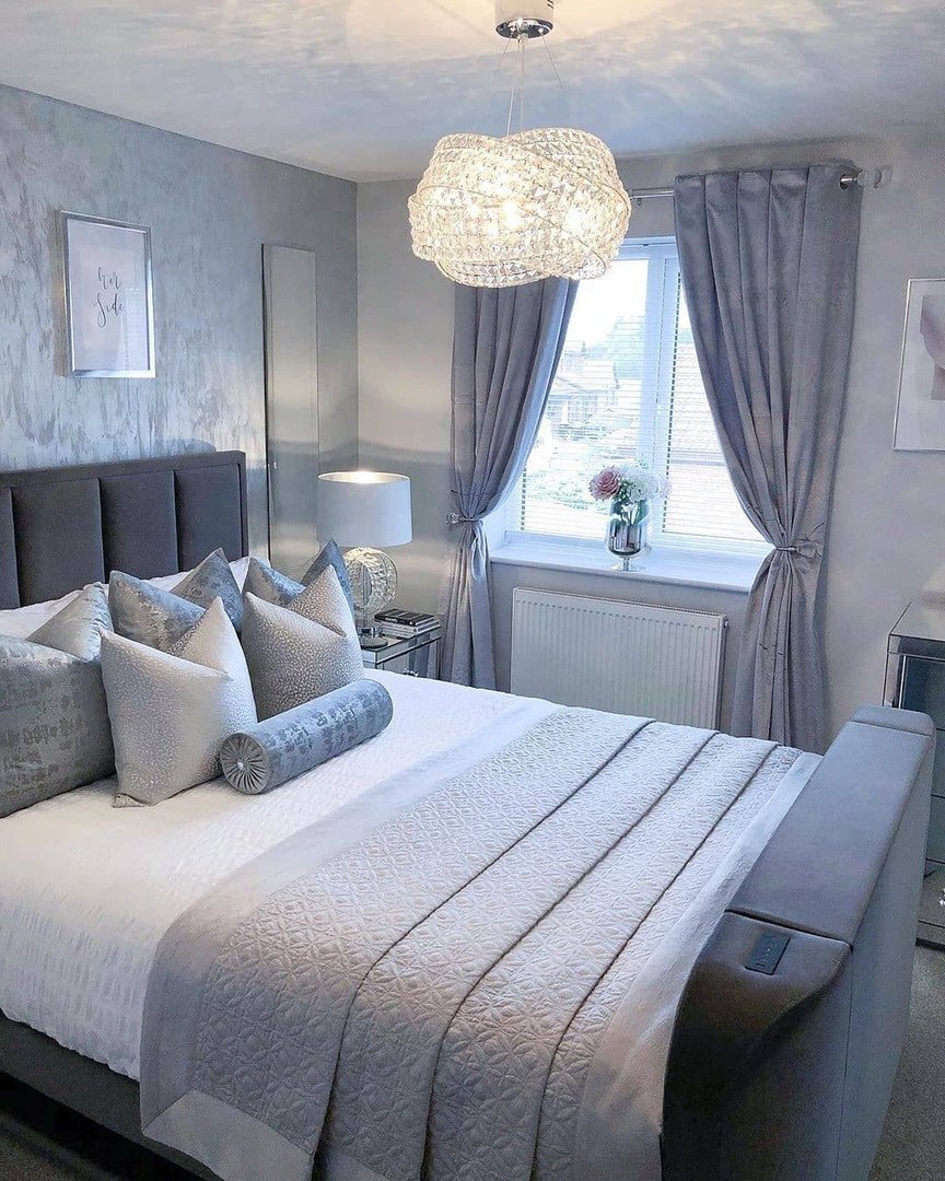 Спальня в серых тонах