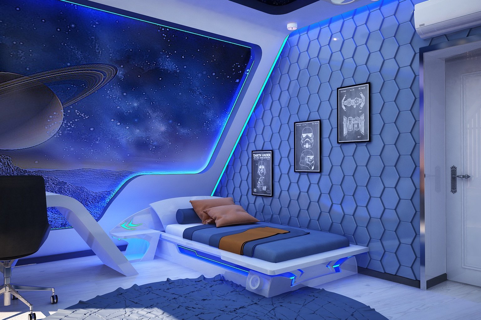 Дизайн комнаты космос - 79 фото