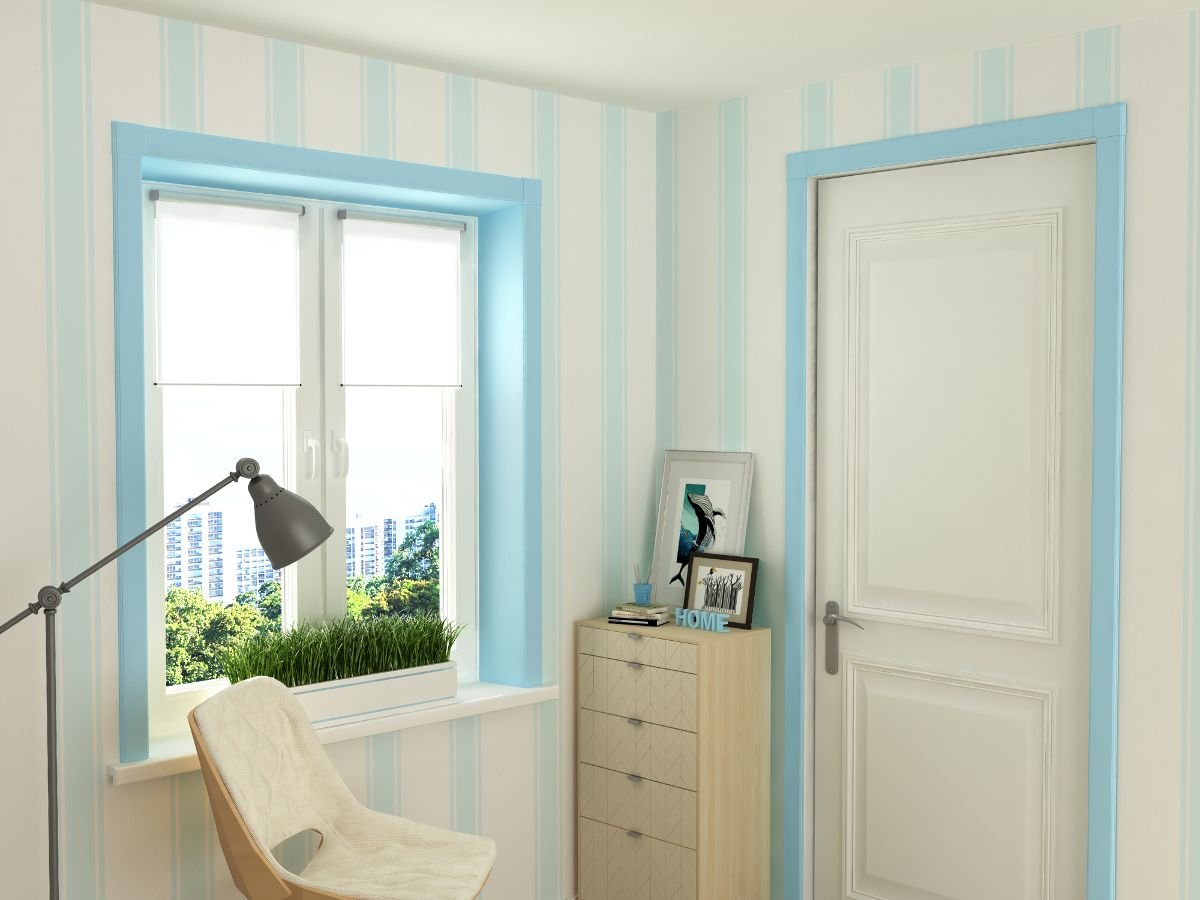 Цветные оконные откосы в интерьере