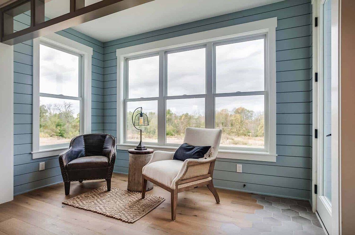 Имитация бруса голубой цвет