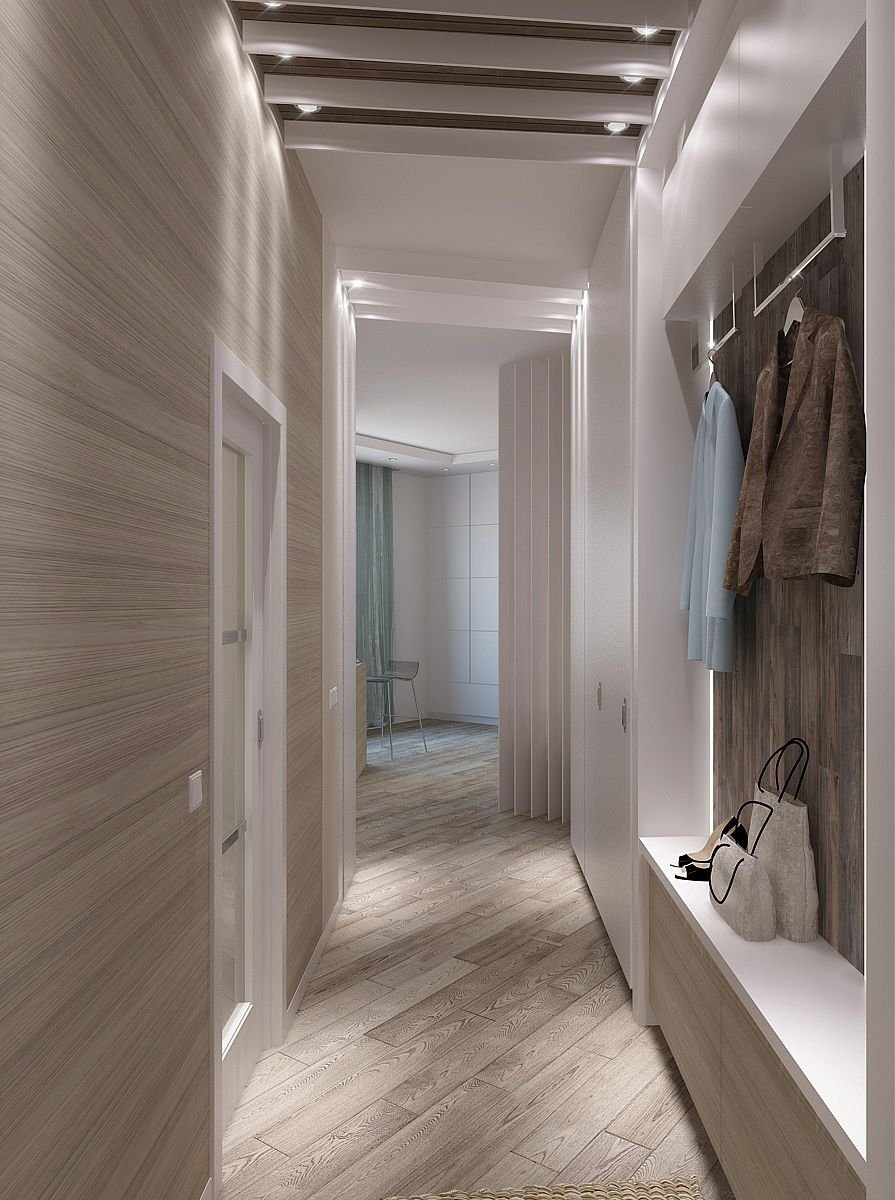 Ламинат на стене в коридоре