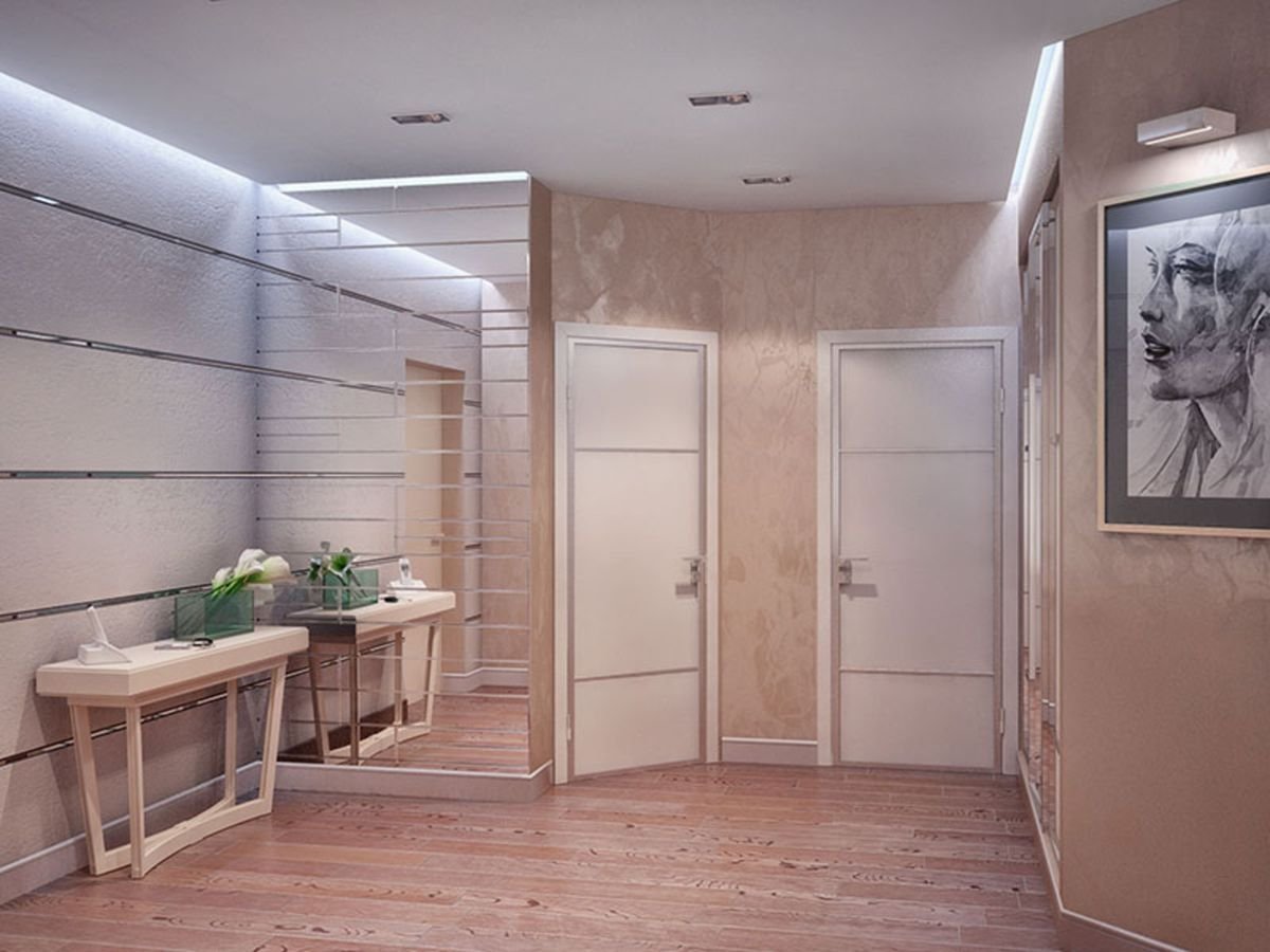 Ламинат на стену в прихожей