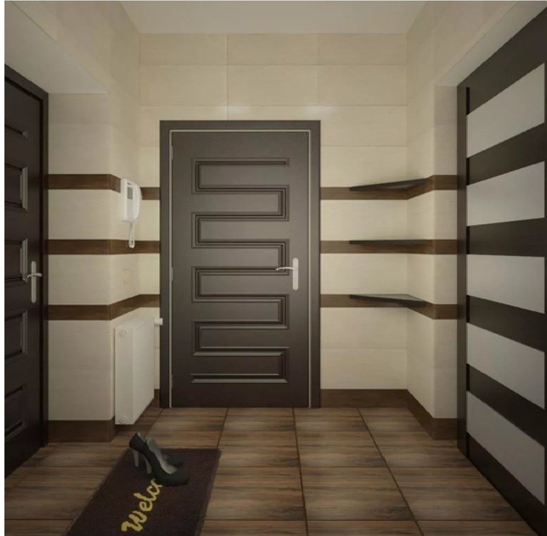Прихожая с серыми дверями