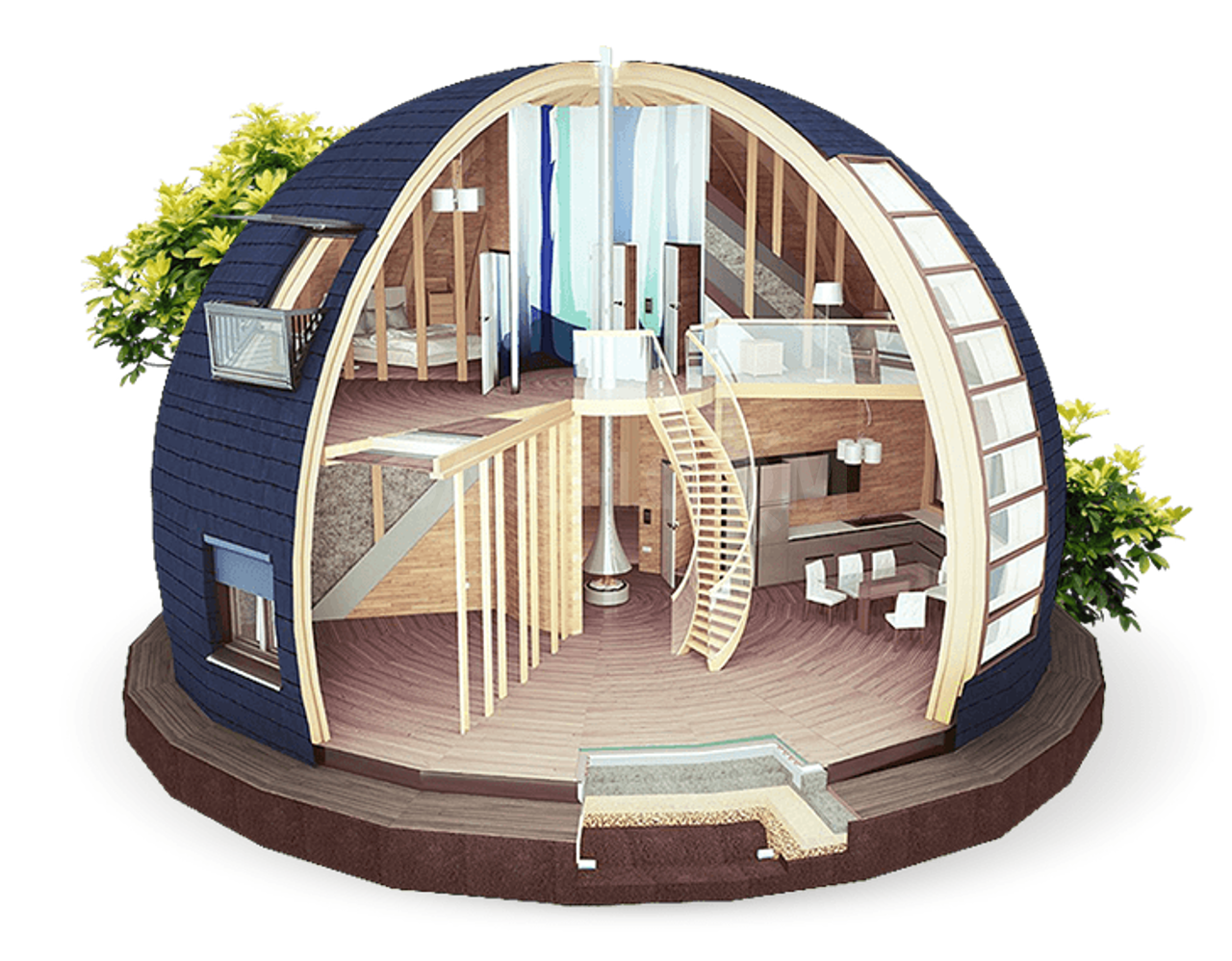 Достоинства деревянных круглых домов