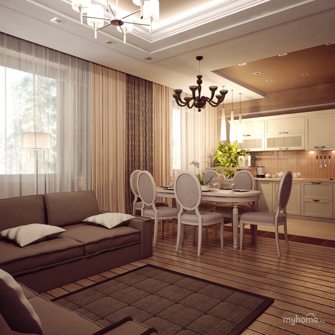 Интерьер гостиной 30 кв.м