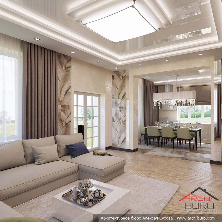 Гостиная с камином