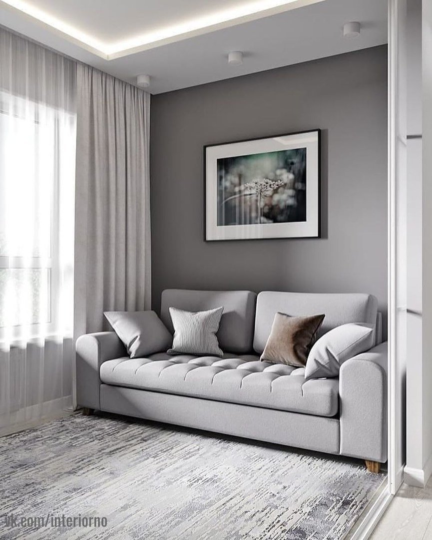 Дизайн спальни с угловым диваном (74 фото)