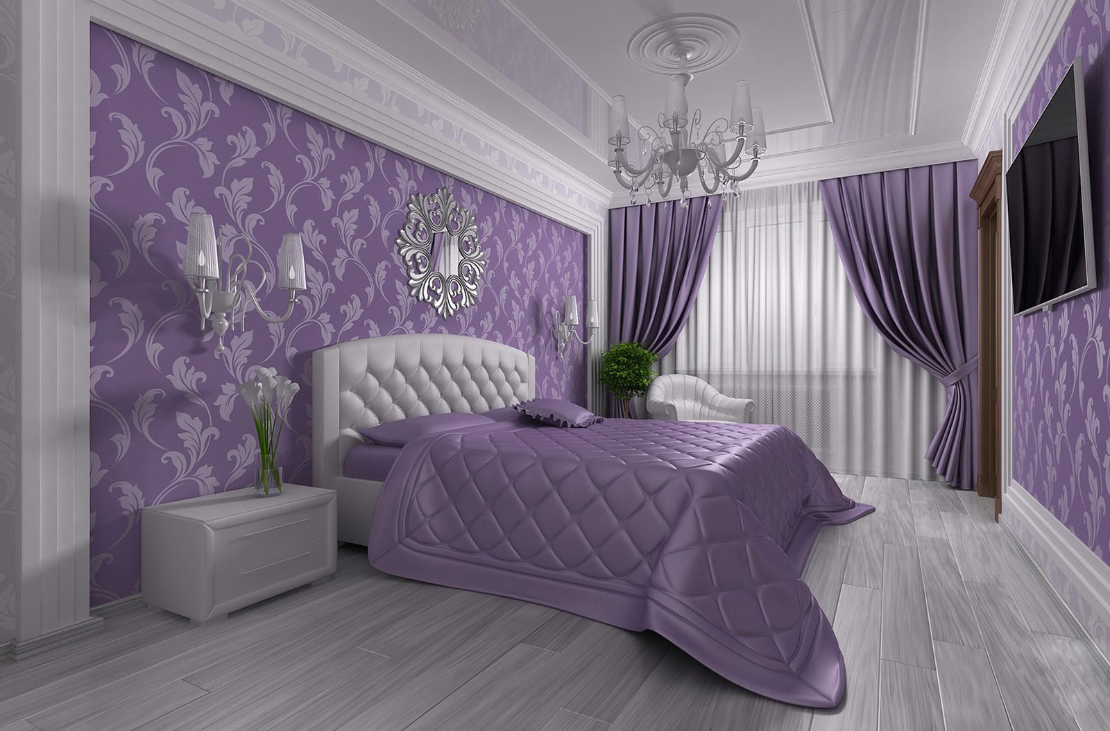 Кровать Елизавета (Н) цвет Пепельно-лиловый