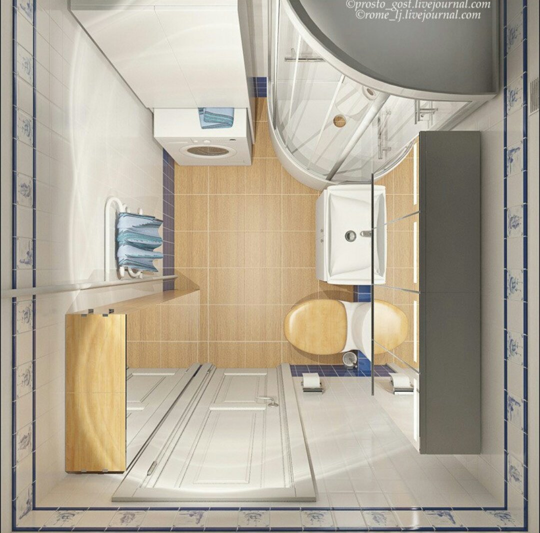 Интерьер небольшой ванной