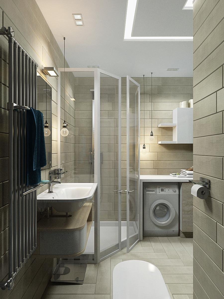 Интерьер ванной комнаты с душевой 4м2