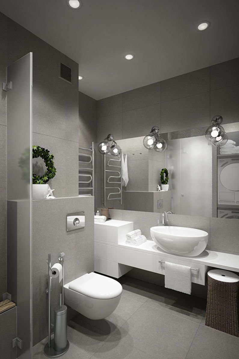 Ванная 3м.кв. с душевой и стиралкой черная