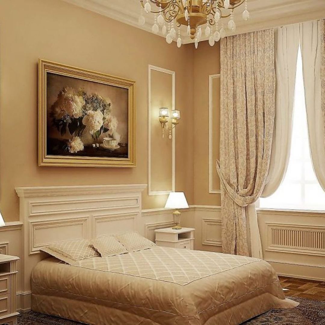 Спальня цвета слоновой кости