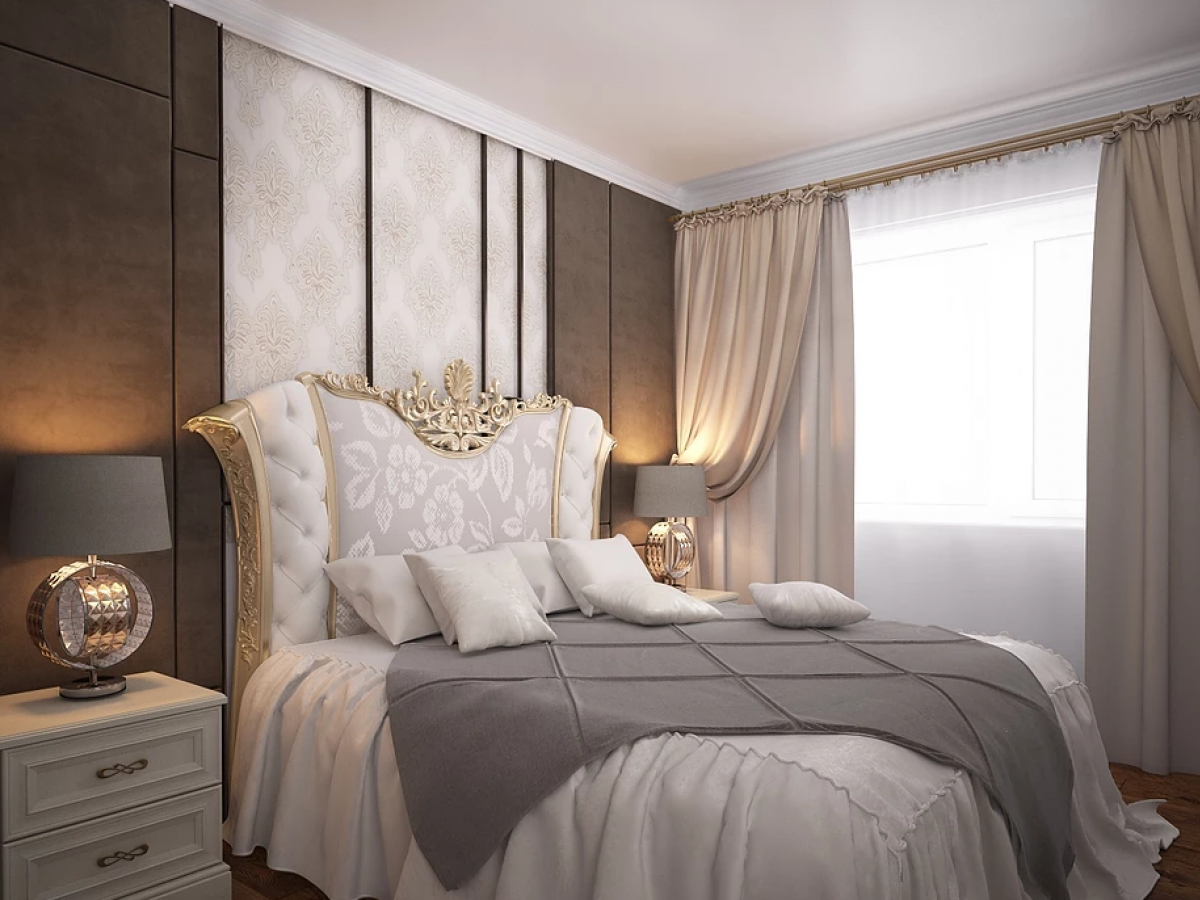 Спальня в светлых тонах