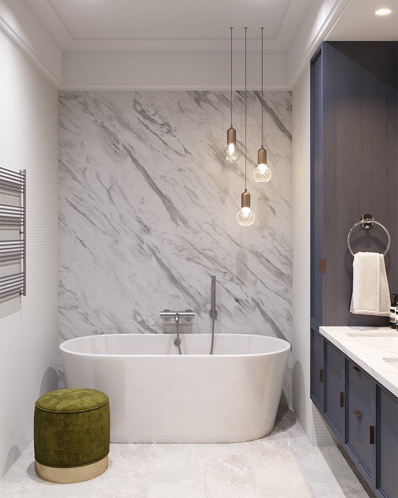 Ванная комната в зеленых тонах