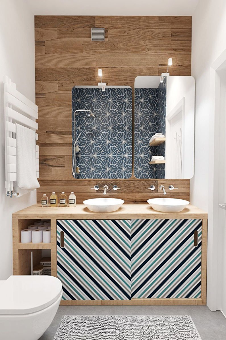 Ванная комната с акцентной стеной