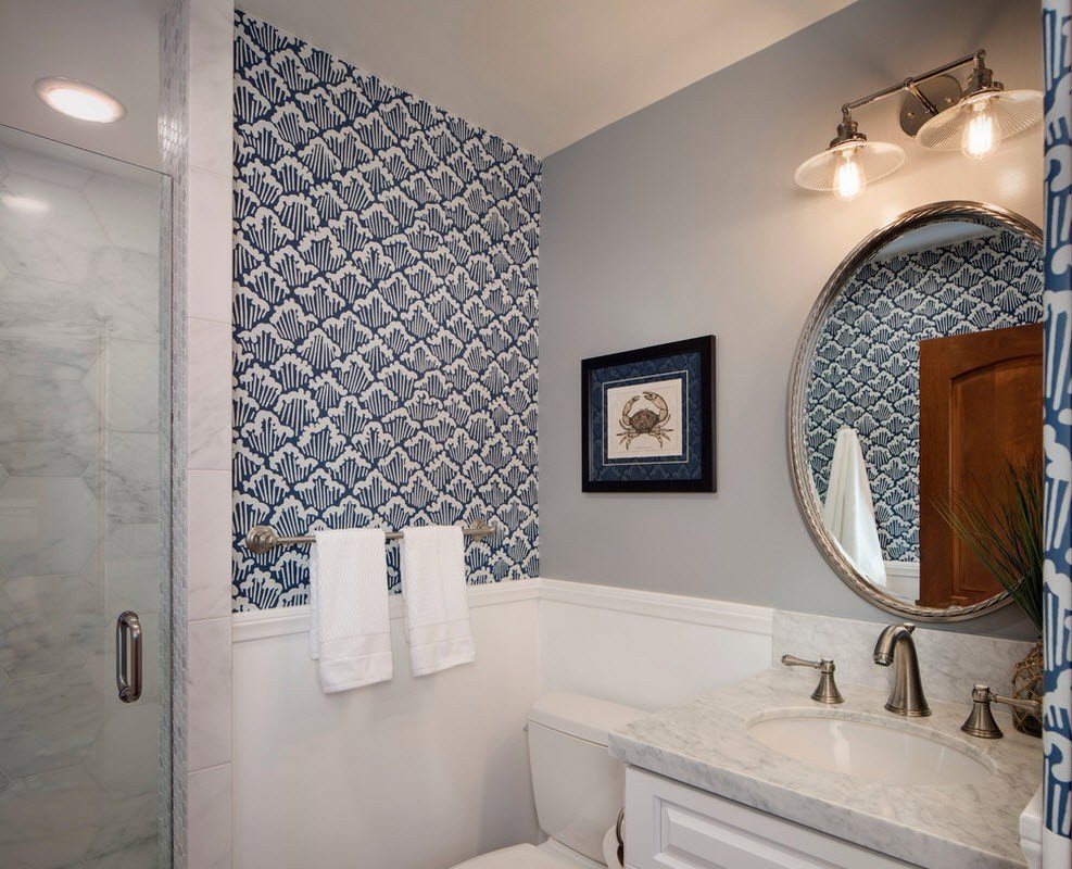 Акцентная плитка в ванной