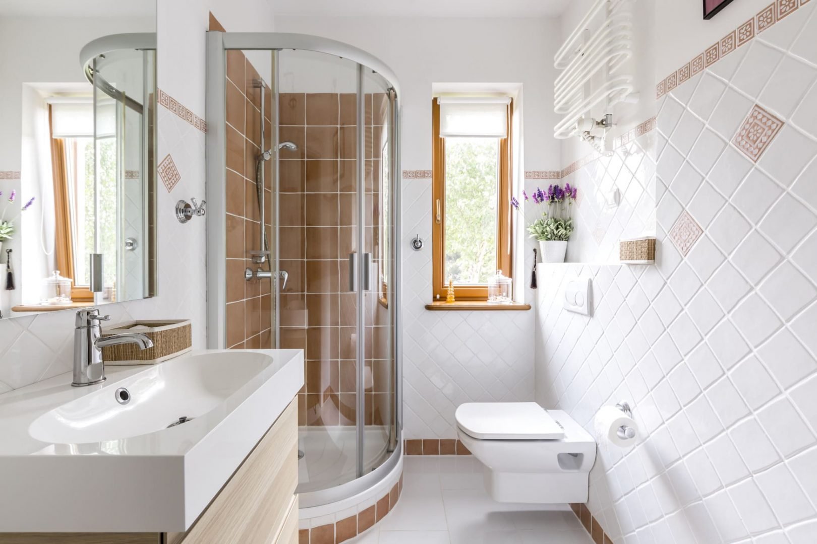 Дизайн ванной комнаты в частном доме (60 фото)