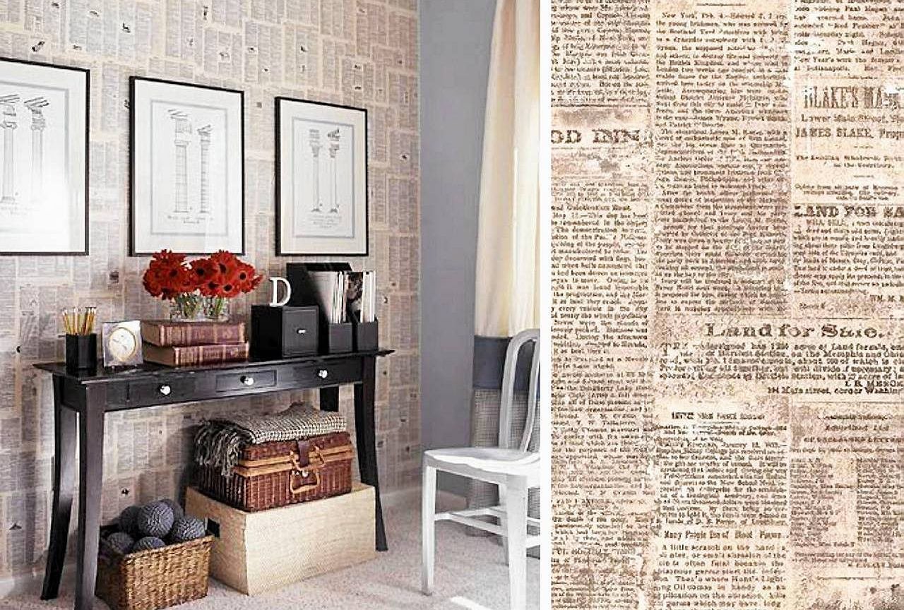 Необычное оформление стен: газеты в интерьере