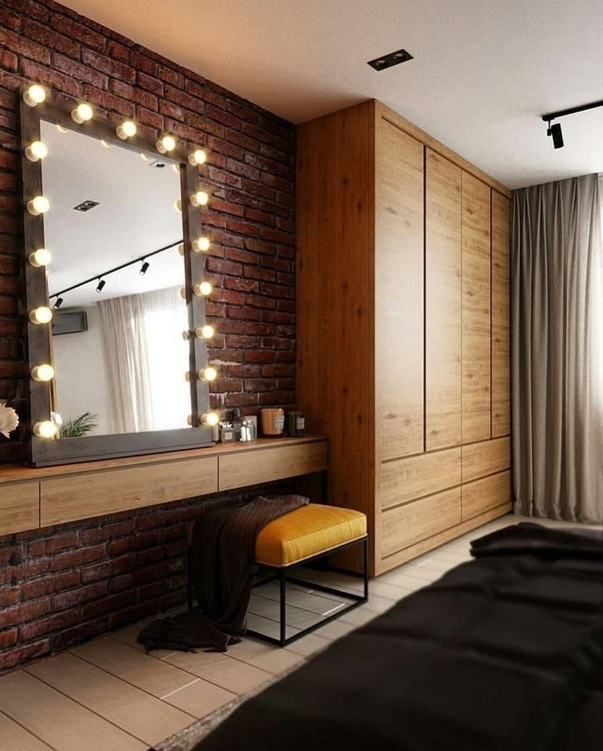 Столик гримерный с зеркалом (2 ящика, зеркало 1000х650)