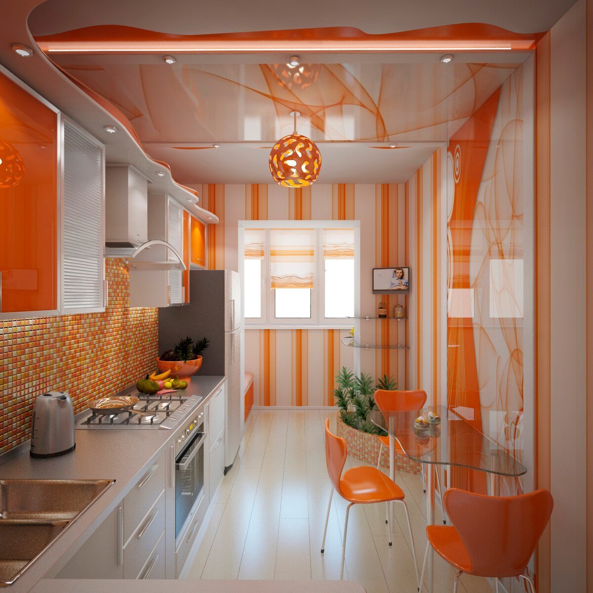Желто оранжевая кухня (73 фото)