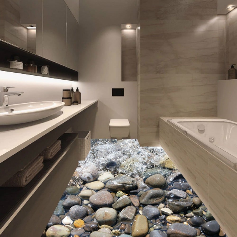 Галька в ванной