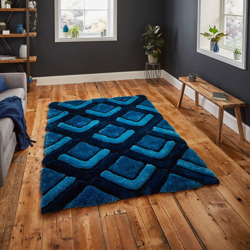 Синий красивый ковер