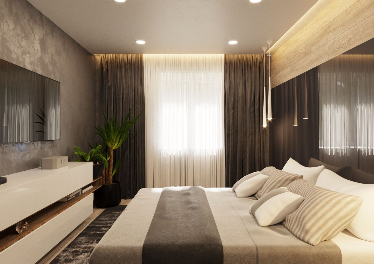 Спальня без люстры