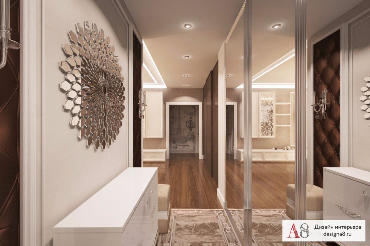 Зеркало в прихожей рядом с дверью