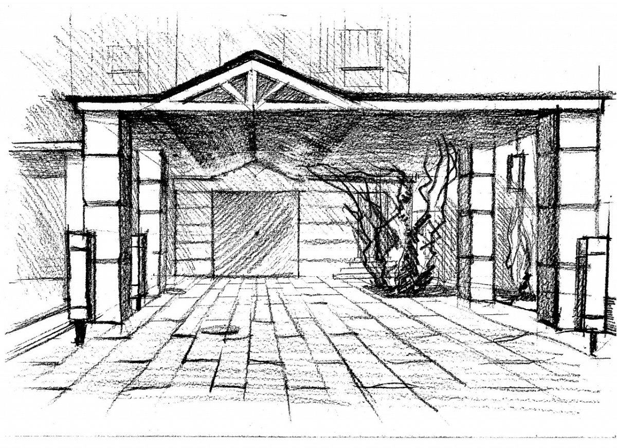 Эскиз входной группы в парк