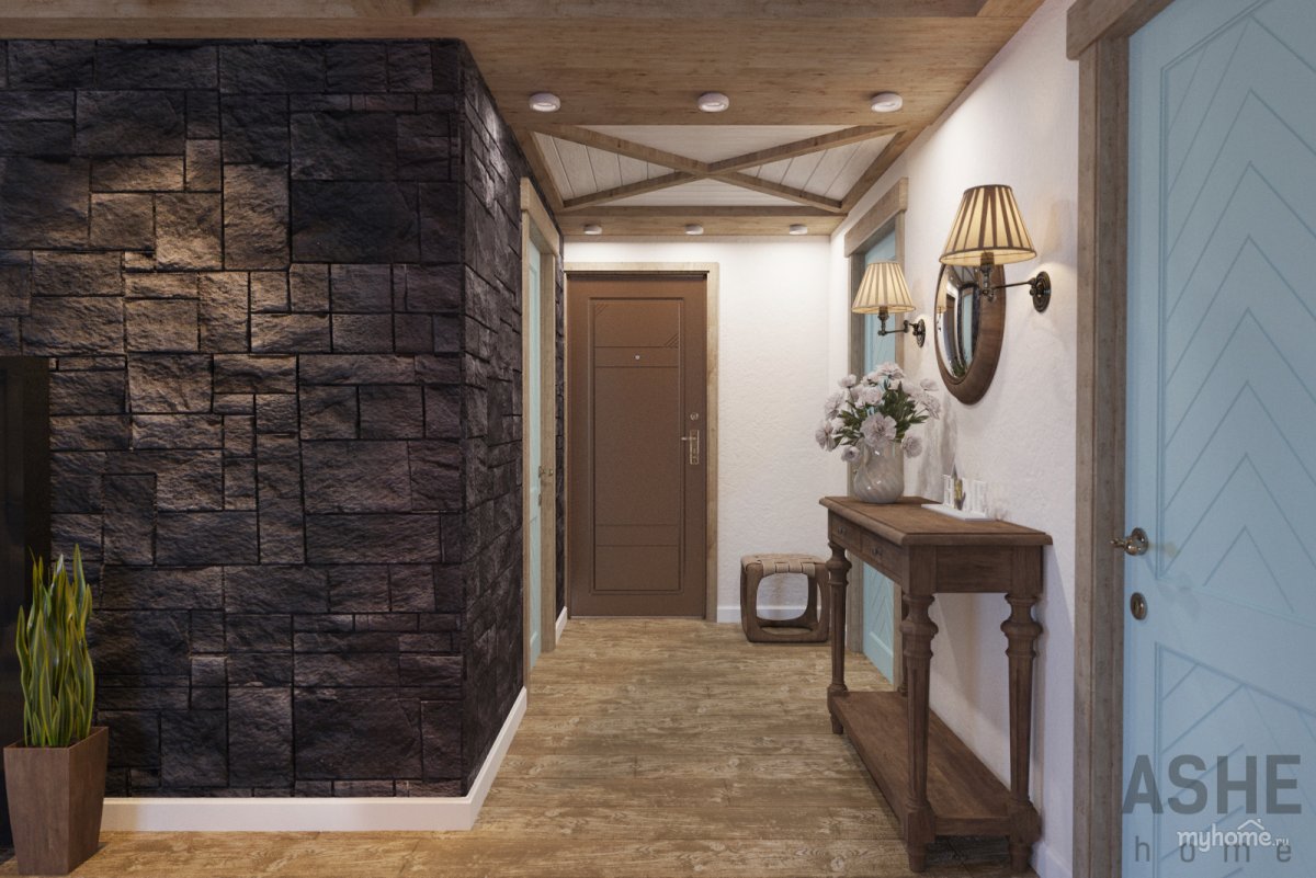 Ламинат на стену в прихожей