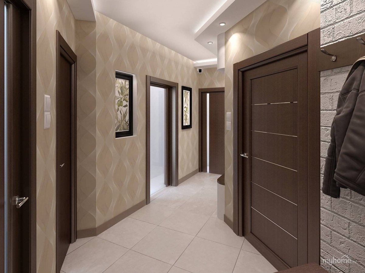 Коридор с дверями венге