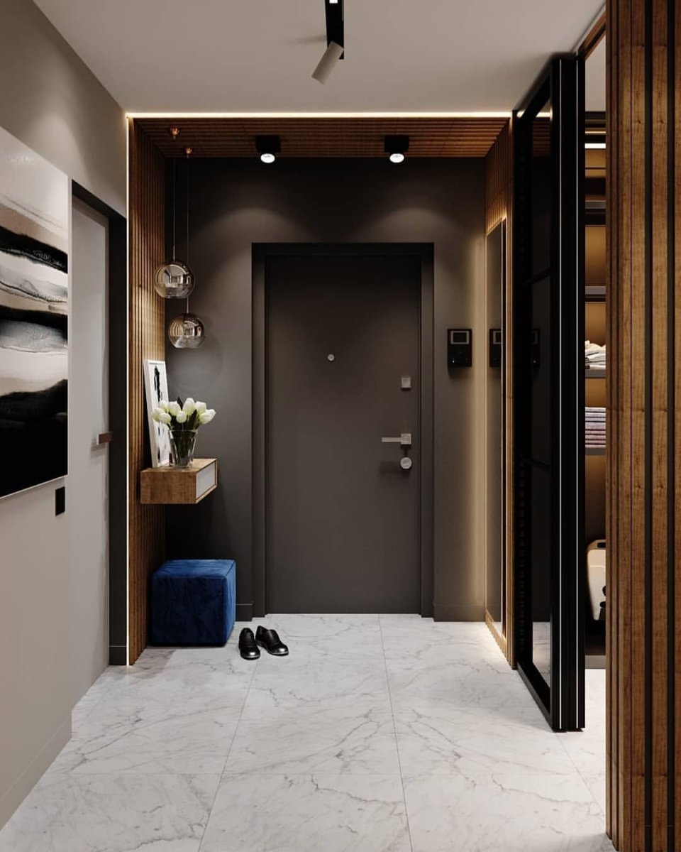 Прихожая в коричневом цвете